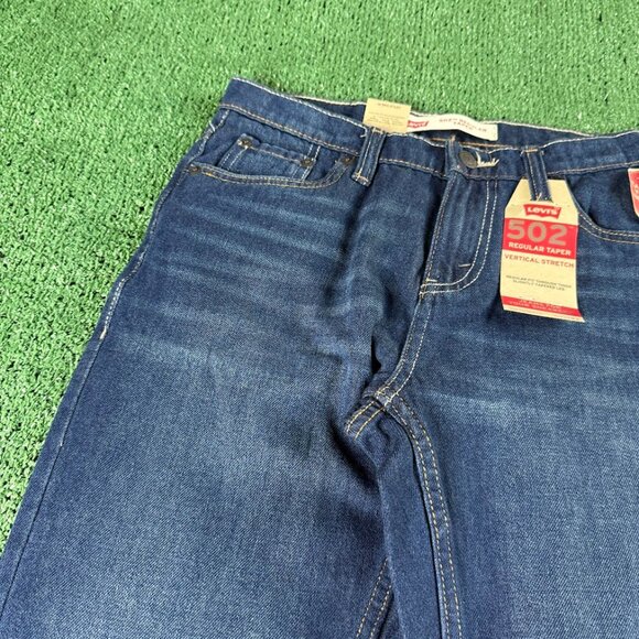Levi’s 502 Vertical Stretch Regular Taper Midrise Rare Blue Jeans Size 27x27 NEW - Picture 7 of 15